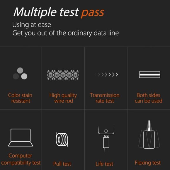 USB iPhone Charger, Cord 6FT Nylon Braided Cable - Picture 2 of 8